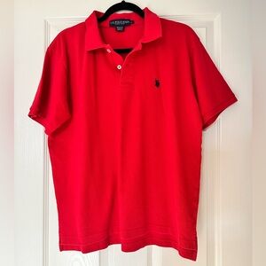🔴 [U.S. Polo Assn.] Red Short Sleeve Polo Shirt